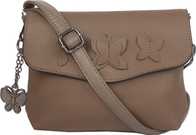 

Butterflies Women Casual Brown PU Sling Bag