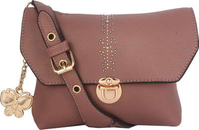 

Butterflies Women Casual Brown PU Sling Bag