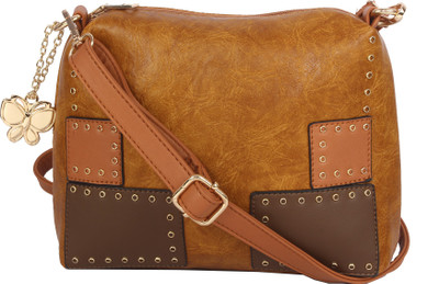 

Butterflies Women Casual Brown PU Sling Bag