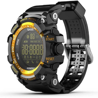 

TejuEcom EX16 YELLOW Smartwatch(Black Strap Universal)