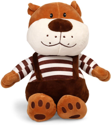 

My Baby Excels Cute Bear Plush with Dark Brown Dungaree 26 cm - 26 cm(Brown)