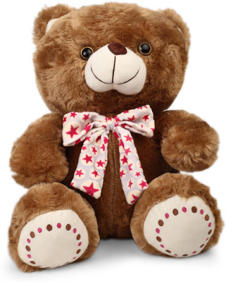 

My Baby Excel Bear with Grey and Pink Bow 35 cm Brown Colour - 35 cm(Brown)