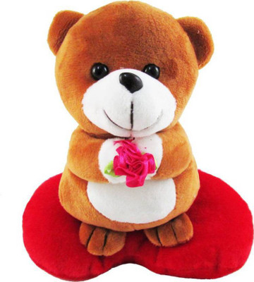 

Sky Model Valentine Teddy Bear on Heart - 20 cm(Brown)
