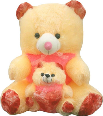 

kashish gift gallery Beautiful Cream & Red Rose Fur with Cute Baby Soft Teddy Bear - 60 (Cream & Red Rose) - 24 inch(Cream)