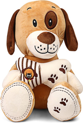 My Baby Excels Cute Brown Dog Plush with Bone 27 cm - 27 cm(Brown)