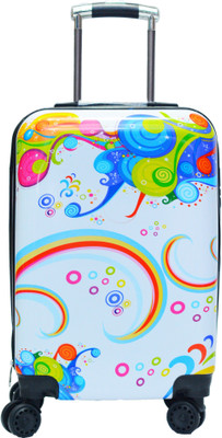 

sinomate Exclusive Floral Designer Trolley Bag (Multicolour) Cabin Luggage -  inch(White