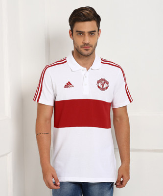 ADIDAS Striped, Color block Men Polo Neck Red, White T-Shirt Flipkart