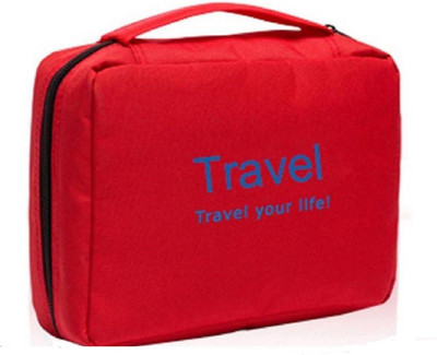 

Deepsum Portable Travel Hanging Toiletry Bag for Men Shaving Kit & Women Make up Bag Organizer with Compartments Travel Organizer Travel Pouch- Red Travel Toiletry Kit(Red)