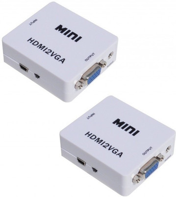 

FKU TV-out Cable Set Of 2 HDMI To VGA Converter(White, For Computer)