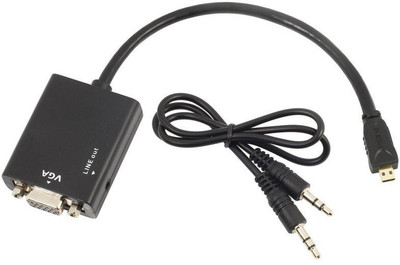 

ROQ TV-out Cable Micro HDMI To VGA HD Conversion Cable(Black, For Computer, 1.5 m)