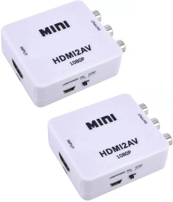 

FKU TV-out Cable Set Of 2 Mini Converter HDMI To AV(White, For Computer)