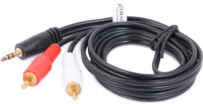 

Obage TV-out Cable 3.5mm To 2RCA WIRE(Black, For TV, 1.5)