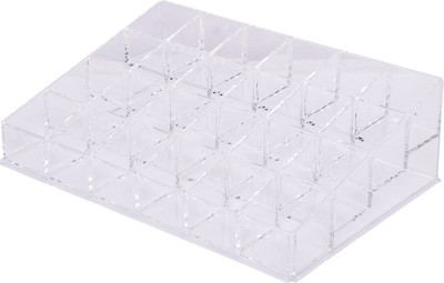 

Brecken Paul Acrylic Makeup Cosmetic Organizer, Transparent Makeup (multi purpose organiser )Storage Box 24 Slot make up Vanity Box(Silver)