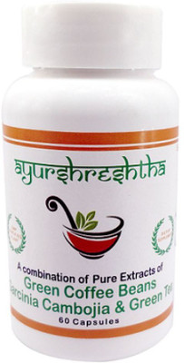 

Ayurshreshtha Combination of green coffee beans,Garcinia Cambojia & Green tea Capsules for weight loss(Capsules-60)(2 g)