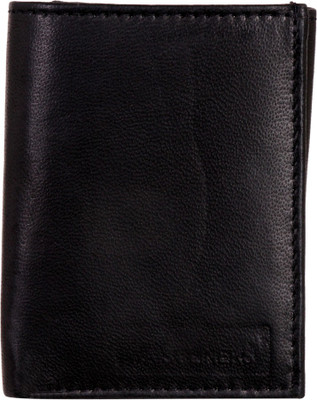 

WAIST LINERS Men Black Genuine Leather Wallet(9 Card Slots)