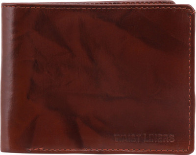 WAIST LINERS Men Brown Genuine Leather Wallet(3 Card Slots)