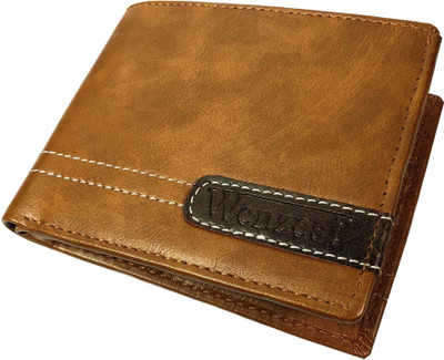 

WENZEST Men Tan Genuine Leather Wallet(6 Card Slots)