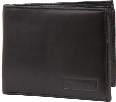 

WAIST LINERS Men Black Genuine Leather Wallet(5 Card Slots)