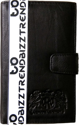 

TrendBizz Men Black Genuine Leather Wrist Wallet(12 Card Slots)