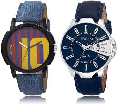 

LOREM SR-10-23 Attractive Multicolor Round Boy's Leather Watch - For Men