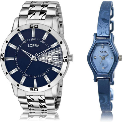 

LOREM SR-102-218 Attractive Blue Contemporary & Round Boy's & Girl's Metal Bracelet Hybrid Watch - For Men & Women