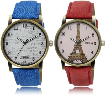 

LOREM SR-28-230 Attractive White Round Boy's & Girl's Leather Watch - For Men & Women