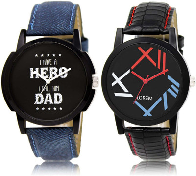 

LOREM SR-7-12 Attractive Multicolor Round Boy's Leather Watch - For Men