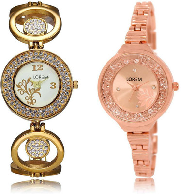 

LOREM SR-204-225 Attractive Multicolor Round Girl's Metal Bracelet Watch - For Women