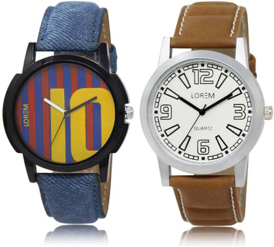

LOREM SR-10-15 Attractive Multicolor Round Boy's Leather Watch - For Men