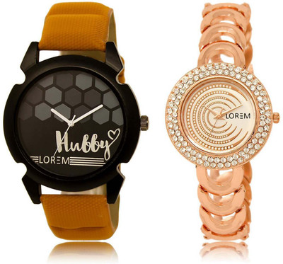 

LOREM SR-32-202 Attractive Multicolor Round Boy's & Girl's Metal Bracelet & Leather Watch - For Men & Women