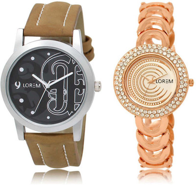 

LOREM SR-14-202 Attractive Multicolor Round Boy's & Girl's Metal Bracelet & Leather Watch - For Men & Women