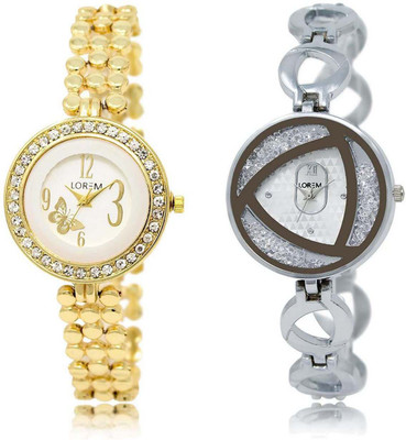 

LOREM SR-203-240 Attractive Multicolor Round Girl's Metal Bracelet Watch - For Women