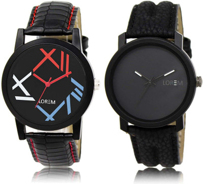 

LOREM SR-12-21 Attractive Multicolor Round Boy's Leather Watch - For Men