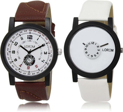 

LOREM SR-11-26 Attractive Multicolor Round Boy's Leather Watch - For Men