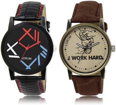 

LOREM SR-12-29 Attractive Multicolor Round Boy's Leather Watch - For Men