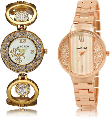 

LOREM SR-204-217 Attractive Multicolor Round Girl's Metal Bracelet Watch - For Women