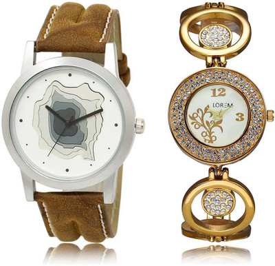 

LOREM SR-9-204 Attractive Multicolor Round Boy's & Girl's Metal Bracelet & Leather Watch - For Men & Women