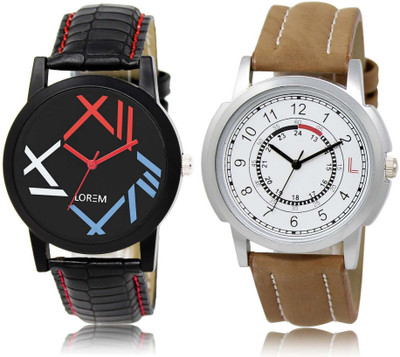 

LOREM SR-12-17 Attractive Multicolor Round Boy's Leather Watch - For Men
