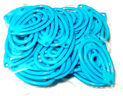 

GOELX Designer Line Drop Shape Earring Base with Hole for Earring/jhumka Making 20 Pcs TURQUOISE BLUE Color