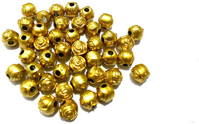 GOELX Dull gold acrylic designer beads 6mm for jewelry making/crafts