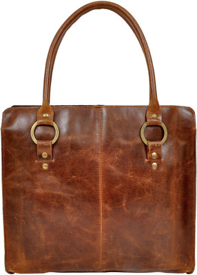 

HYDENSYDE Brown pure leather shoulder bag Waterproof Shoulder Bag(Brown, 3 L)