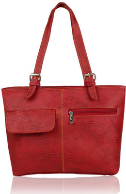 

Dutty Faux Leather Solid Red Zipper Closure Formal Handbag Shoulder Bag(Red, 5 L)