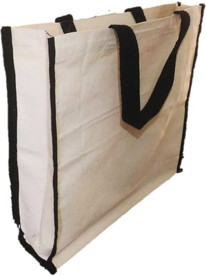 

hashtag eco Cotton Canvas Shopping Bag Multipurpose Bag(Beige, Black, 5 L)