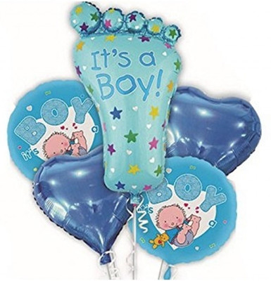 

Theme My Party Printed Baby Shower It's A Boy Feet Shaped Foil Balloon Pack of 5 Balloon(Blue, Pack of 5)