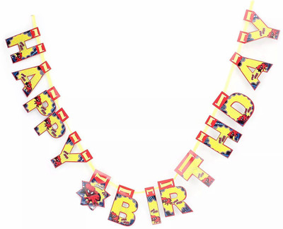 

Funcart Spiderman Happy Birthday Die-Cut Banner(5.7 ft, Pack of 1)