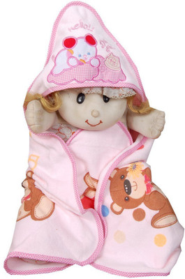Guru Kripa Baby Products Pink Small Bath Robe(Baby Bathrobe Cum Towel, For: Baby Boys & Baby Girls, Pink