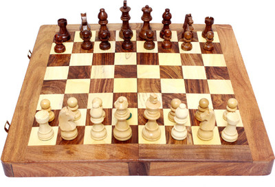 

AVM Wooden Board 12" Folding With 2.25" Coins 12 inch Chess Board(Multicolor)