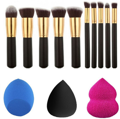 

Royalkart 10 Pcs Professional Makeup Brush Set With 3 Pcs Makeup Miracle Sponge(Pack of 13)