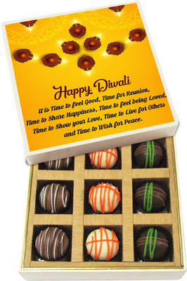 

Chocholik Diwali Sweets - It Is Time To Feel Good, Time For Reunion - White, Dark, Milk Chocolate Truffles - 9pc Truffles(135 g)