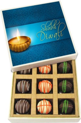 

Chocholik Diwali Gifts - Subh Diwali - White, Dark, Milk Chocolate Truffles - 9pc Truffles(135 g)